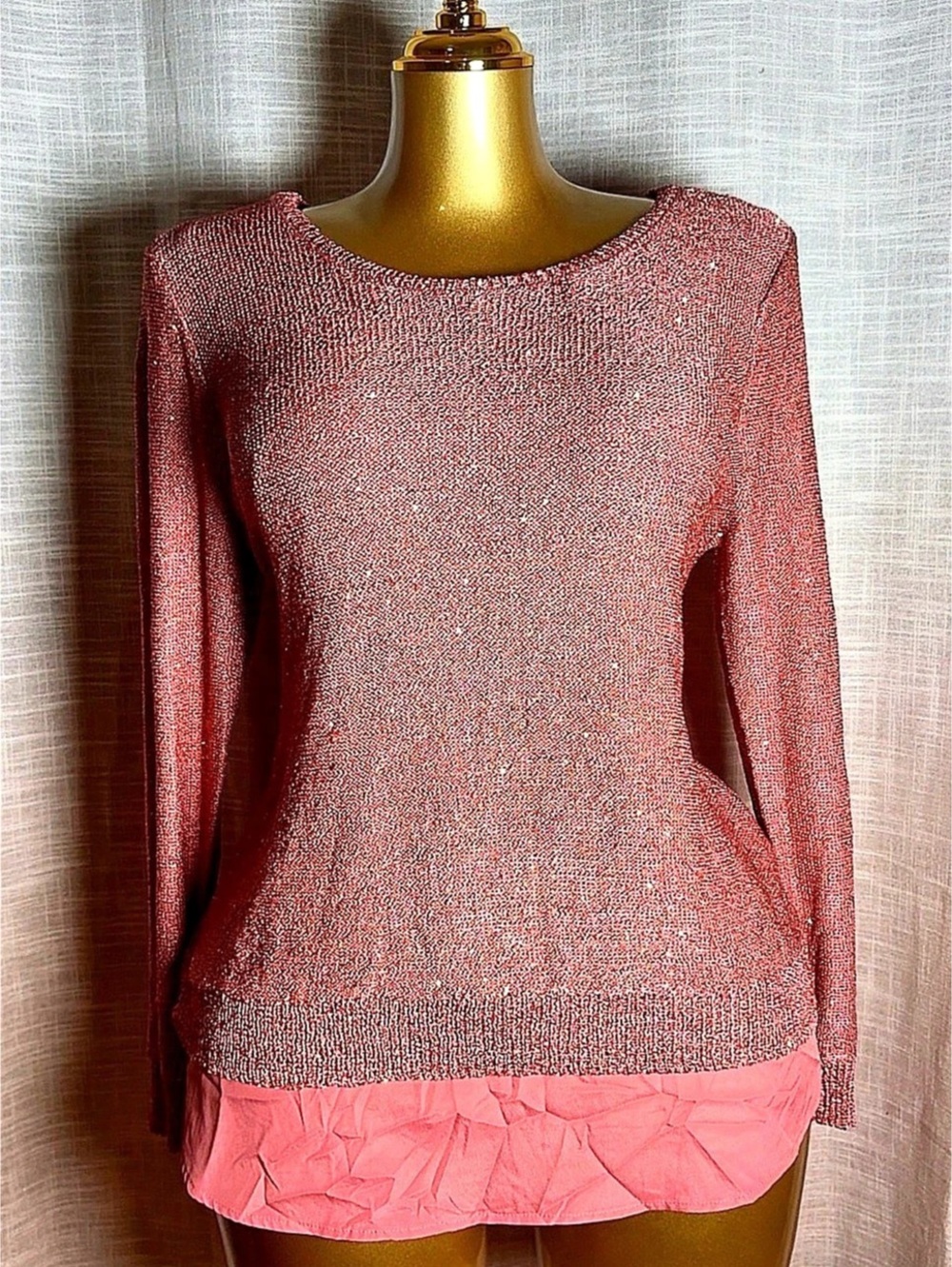 Signature I Studio Metallic Glitter Crossover Sweater
